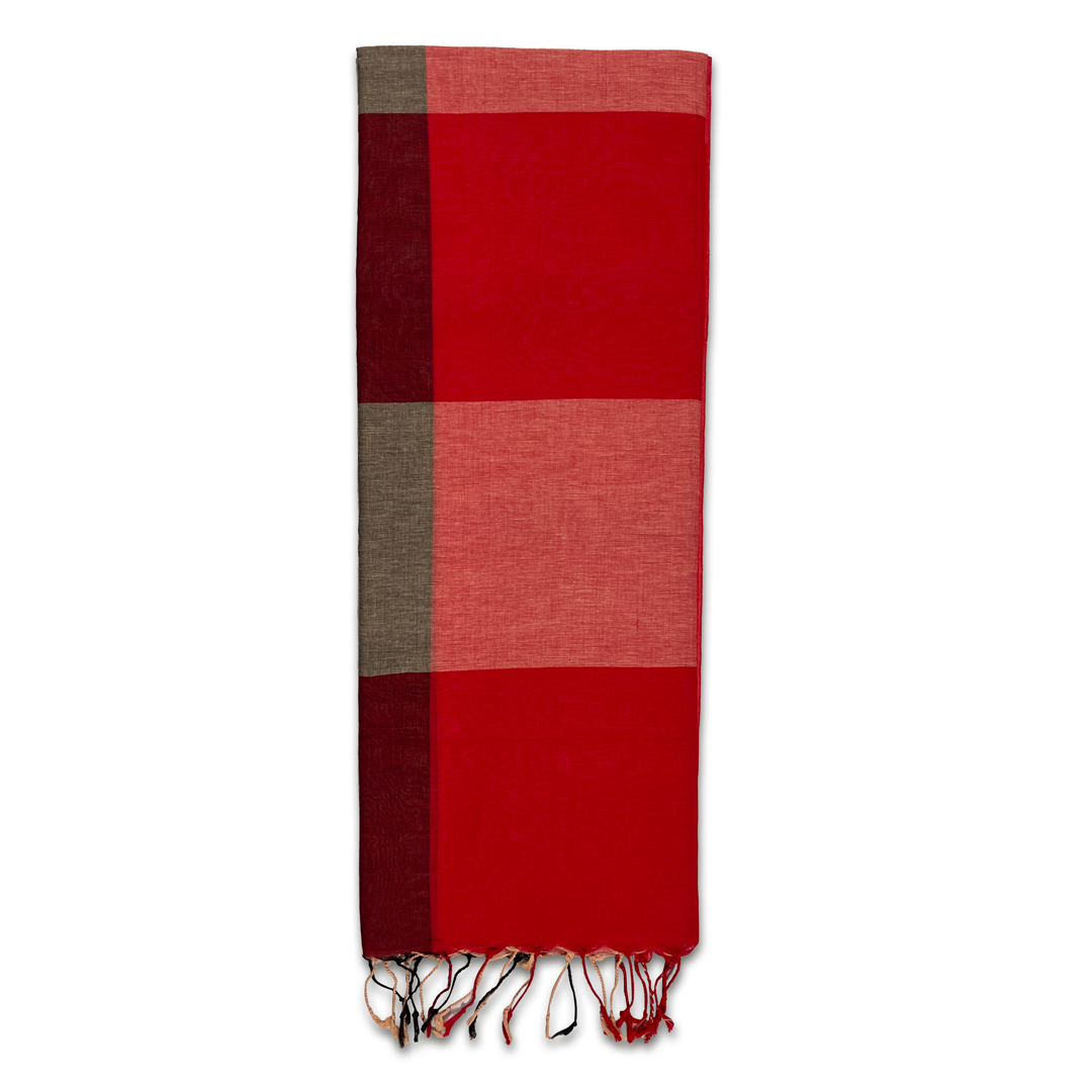 ANGOSREE Women's Pure Cotton Handloom  Saree with contrast Border and Pallu